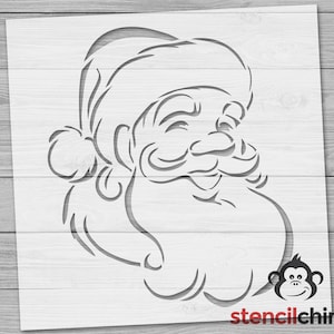 Stencil, Santa&#39;s Face Stencil, Christmas Stencil, Holiday Stencil, Winter Decor Stencil, Santa Clause Stencil, St. Nick Stencil for Craft
