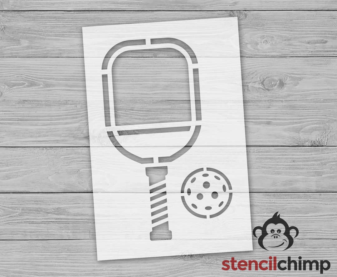 Pickleball Stencil, Sports Stencil for Wood Sign, Paddle & Ball Stencil