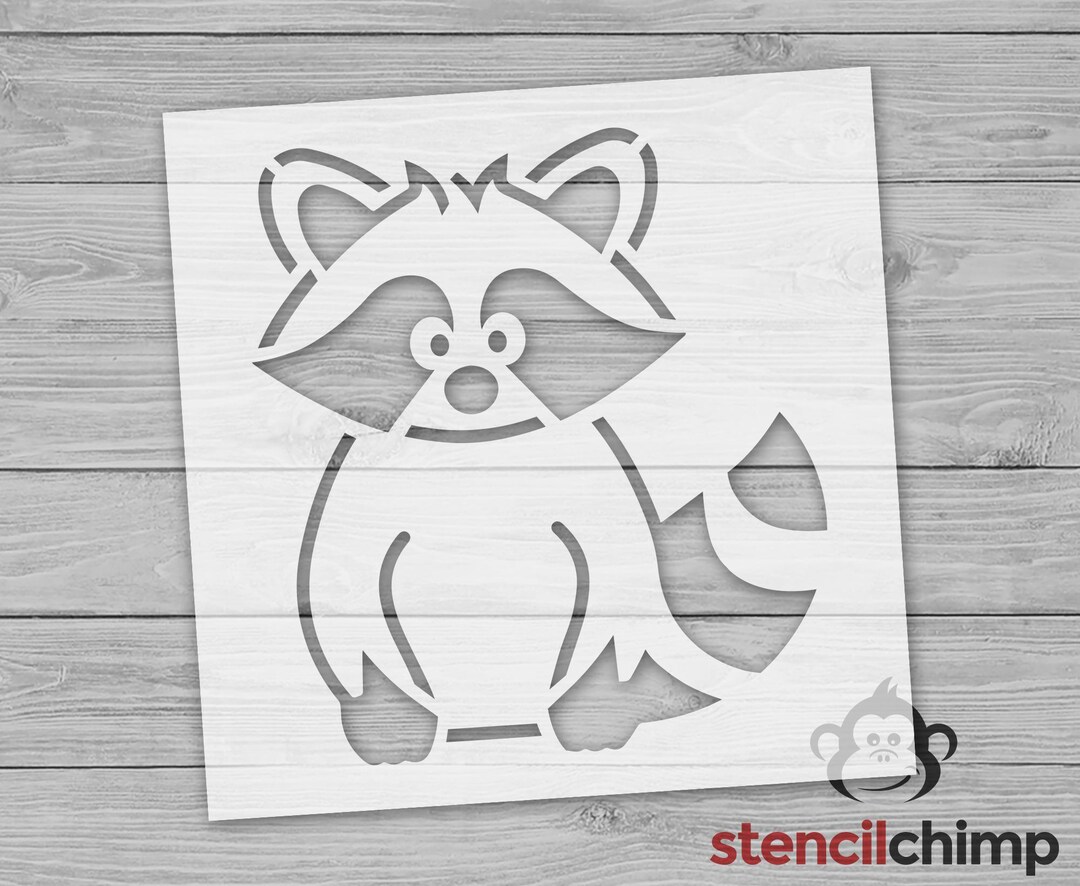 Cute Cartoon Raccoon Stencil, Forest Animal Stencil, Raccoon Decor for ...