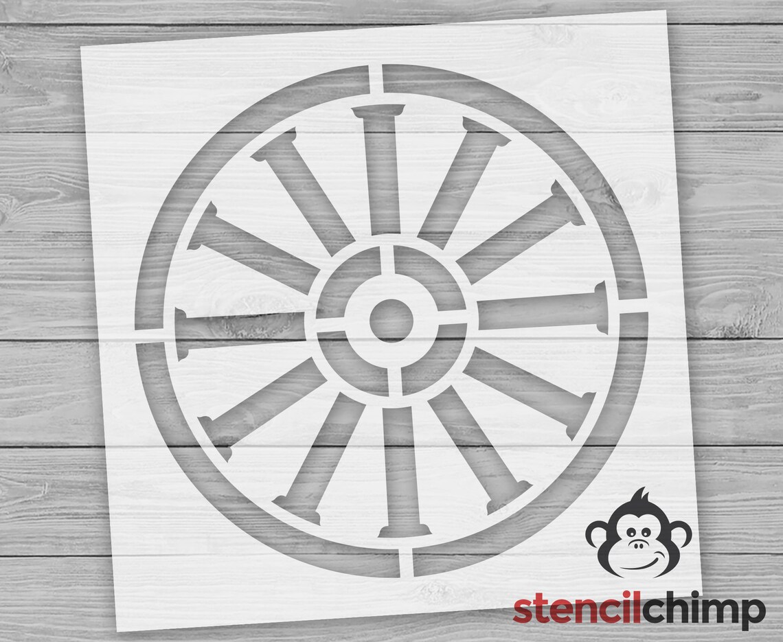 Stencil Wagon Wheel Stencil Wild West Stencil Cowboy Etsy