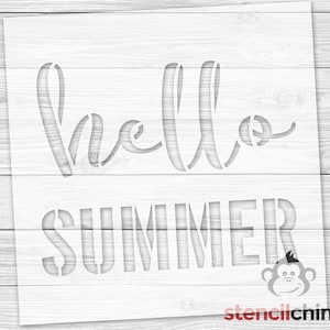 Hello Summer Stencil: DIY Wood Sign, Mylar or Vinyl