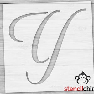 Letter Y Stencil for Sign, Script Letter Stencil, Monogram Letter Stencil, Vinyl, Reusable Plastic, Name Stencil, Wedding Gift, Home Decor