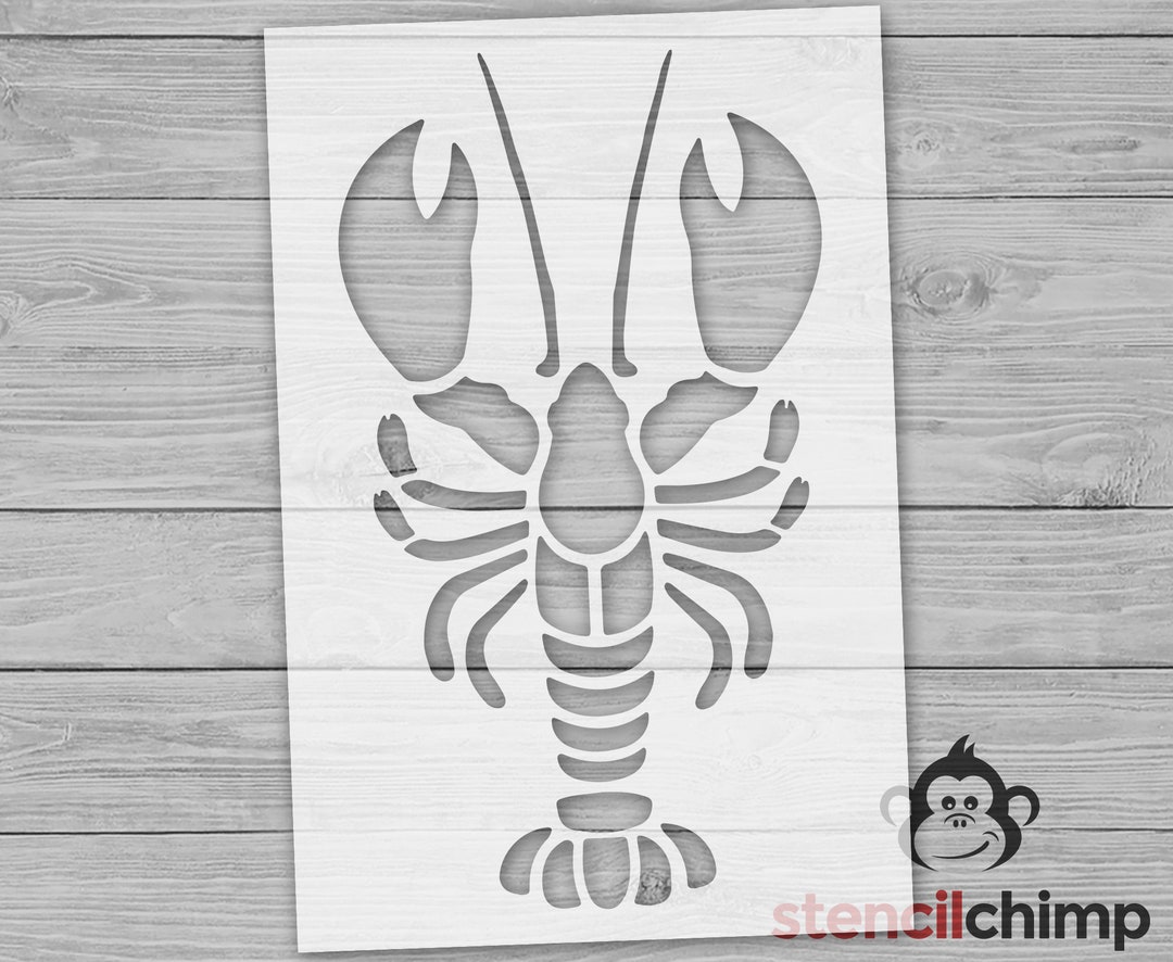 Stencil, Lobster Stencil, Beach Stencil, Stencil for Beach House Decor