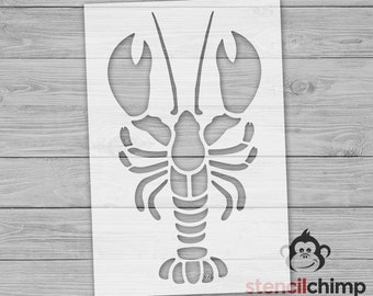 Stencil, Lobster Stencil, Beach Stencil, Stencil for Beach House Decor, Summer Stencil, Nantucket, Ocean Stencil for Wood Pallet Art Sign