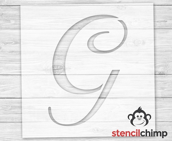 Letter G Stencil for Sign Script Letter Stencil Monogram - Etsy