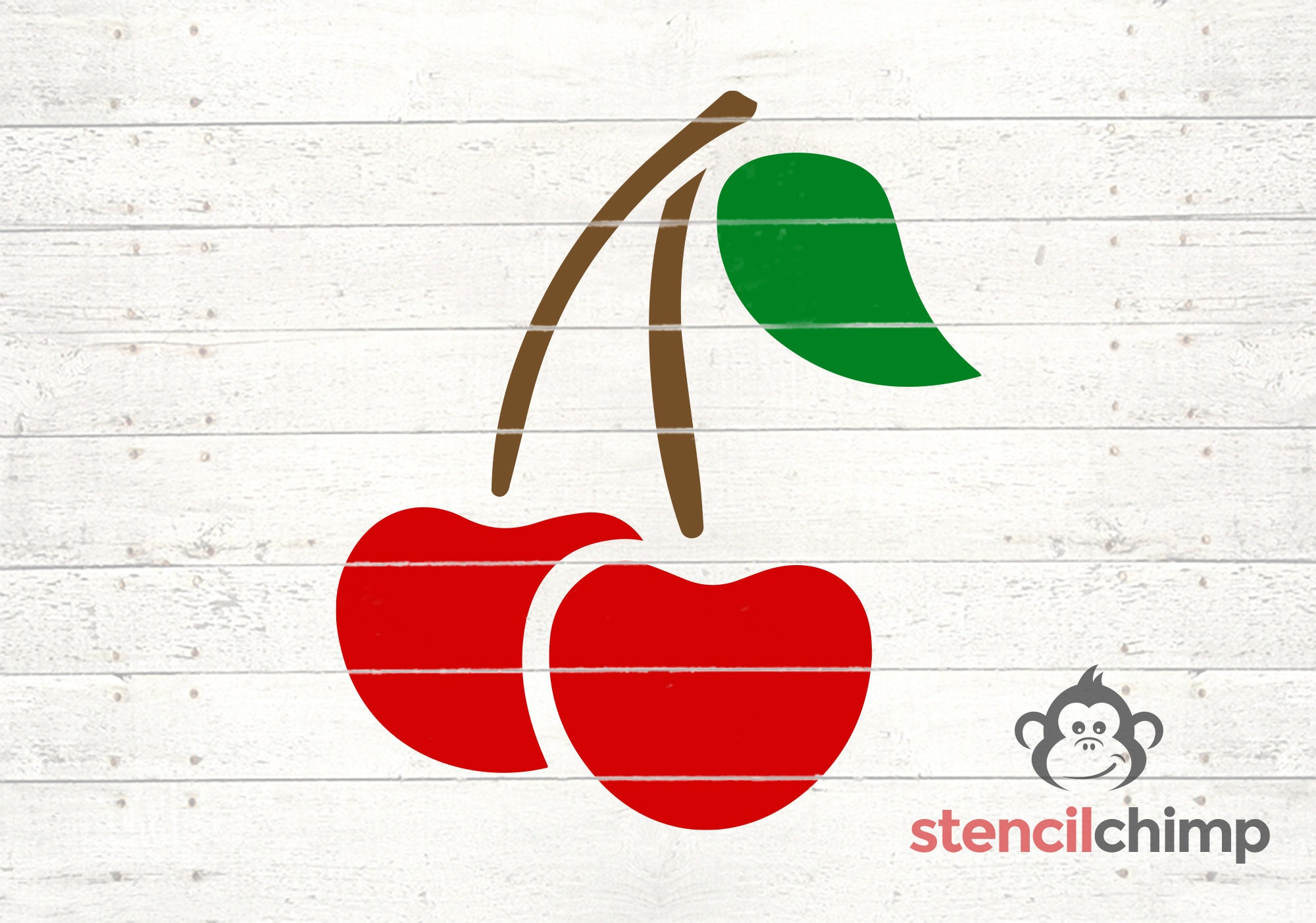 Cherry Stencil Stencil of Cherries on a Stem Summer Etsy