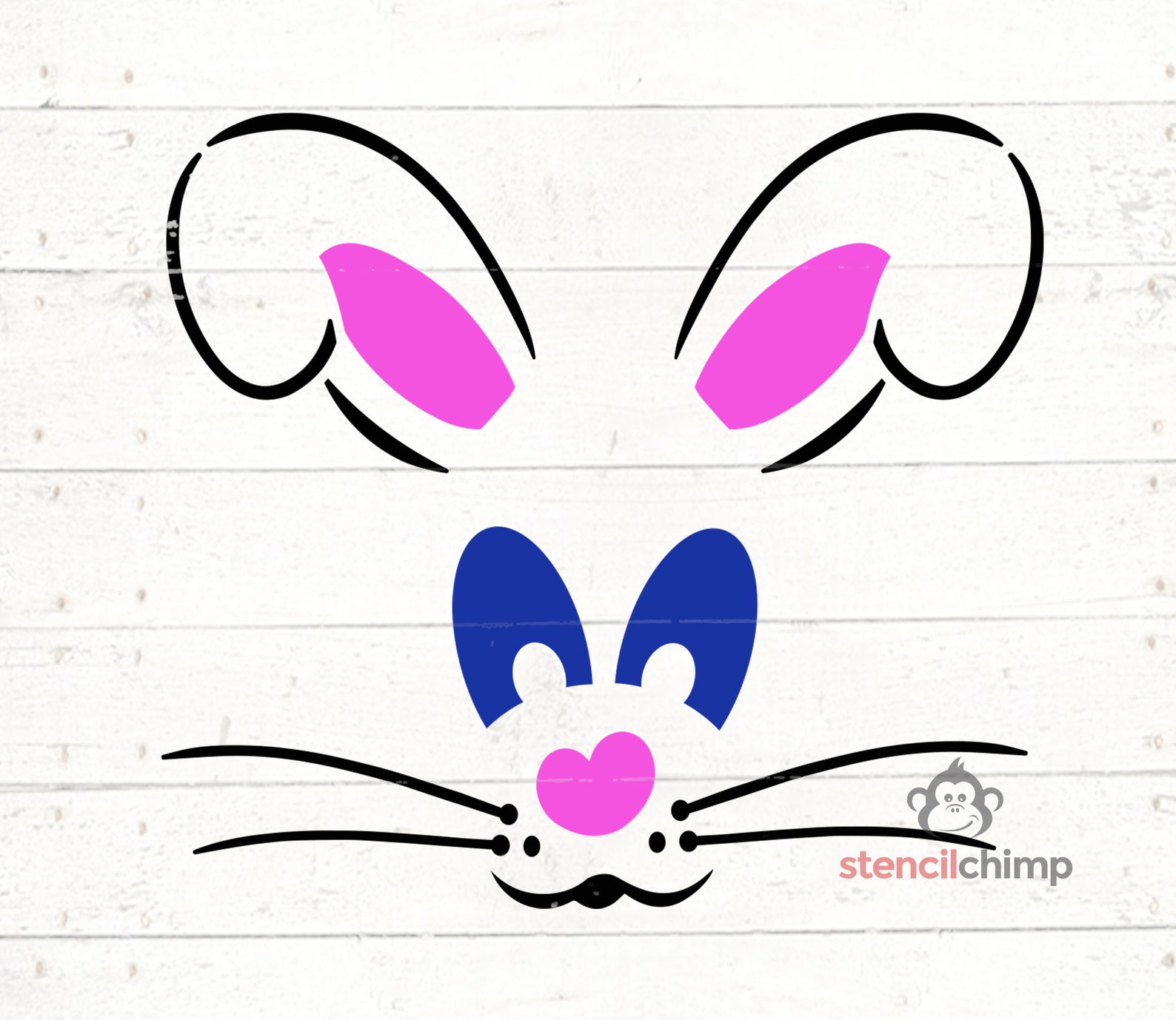 Easter Bunny Stencil Rabbit Stencil for Spring Cute Bunny Face Stencil