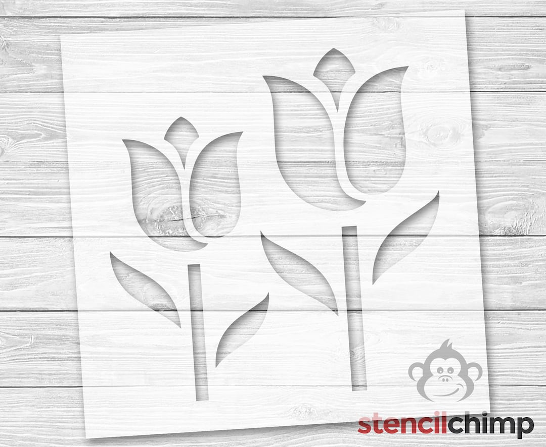 Tulip Stencil Flower Stencil Garden Stencil Floral Stencil Stencil for