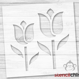 Tulip Stencil | Flower Stencil | Garden Stencil | Floral Stencil | Stencil for Garden Sign | DIY Pallet Art for Wood Sign