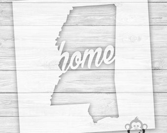 Mississippi Stencil | Mississippi Stencil | Home Stencil | Mississippi State Stencil | Map stencil for wood sign | Stencil for wall art