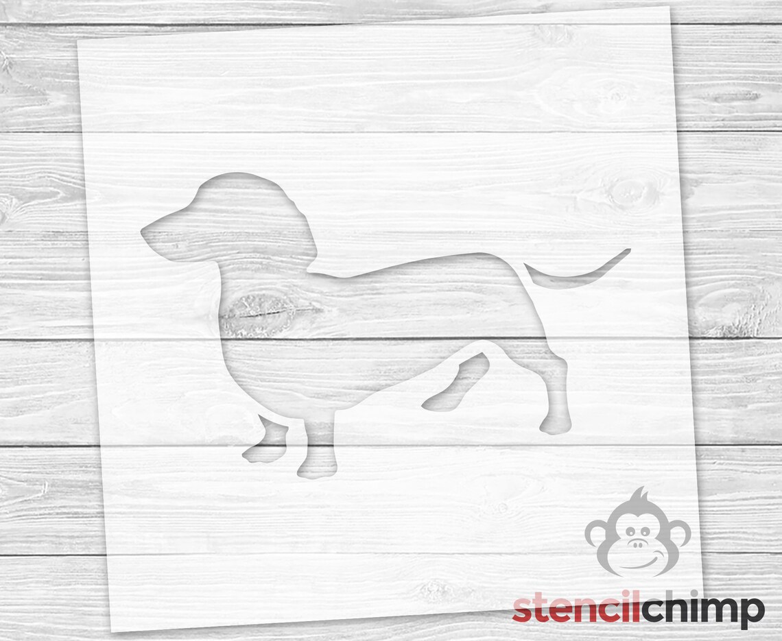 Dachshund Stencil Standing Wiener Dog Stencil for Wood Sign Mylar