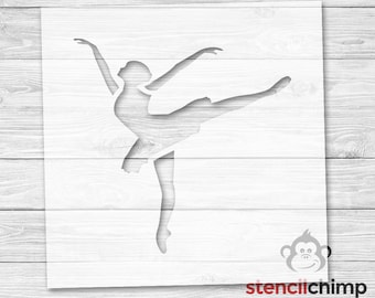 May include: A stencil of a ballerina in a graceful pose, perfect for creating a decorative wall art piece.