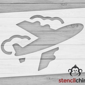 Stencil, Airplane Stencil, Plane in Clouds Stencil, Aviation Stencil for Kids Room, Pilot Stencil, Travel Craft for Kids, Vinyl, Plastic