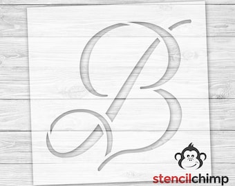 Letter B Stencil for Sign, Script Letter Stencil, Monogram Letter Stencil, Vinyl, Reusable Plastic, Name Stencil, Wedding Gift, Home Decor