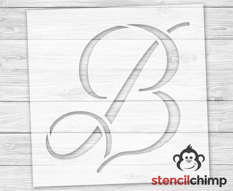 Letter B Stencil for Sign Script Letter Stencil Monogram Etsy