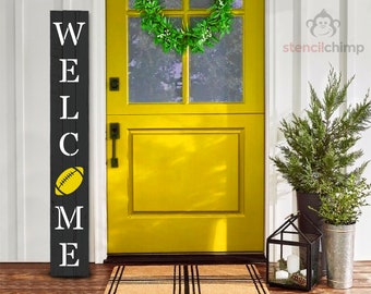 Welcome Football Stencil, Sports Porch Stencil, Vertical Porch Leaner Farmhouse Stencil, Stencil for Front Door, Football Fan Gift, Fall