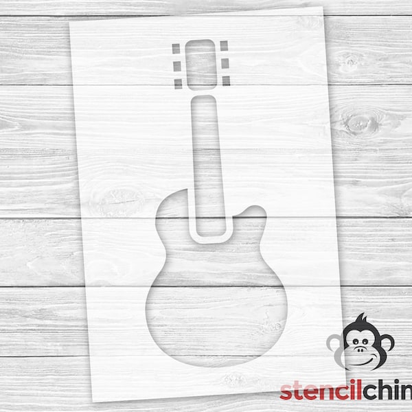 Electric Guitar Stencil | Music Stencil for Wood Sign | Musical Instrument Stencil | Band Stencil | Rock and Roll Stencil for Wood Sign