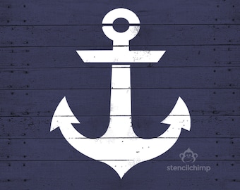Anchor Stencil | Beach Stencil | Summer Stencil | DIY Pallet Art Stencil for beach house | Nautical Ship stencil