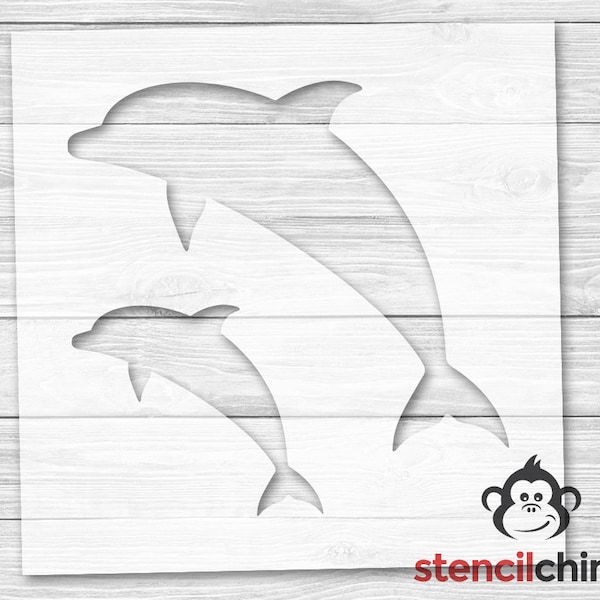 Dolphins Stencil | Beach Stencil | Summer Stencil | Dolphin Stencil | Two Dolphins | Ocean Stencil | DIY Art Stencil