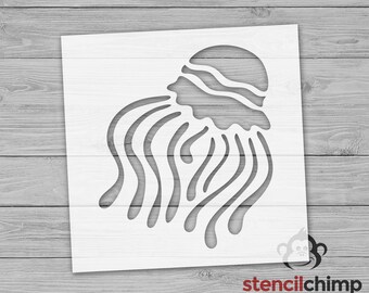 Jellyfish Stencil, Beach or Aquarium Stencil, Ocean Stencil for Under the Sea Theme,  Nautical Stencil, PYO DIY Art Stencil
