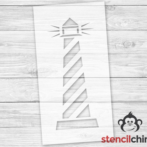 Lighthouse stencil | Beach stencil for wood sign | Striped Lighthouse | Beach house decor | Nautical stencil | Ocean Stencil for Pallet Art