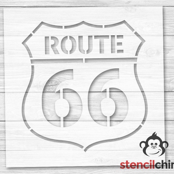 Route 66 Road Sign Stencil | Route 66 Stencil | Road Sign Stencil |  Vintage Sign Stencil | DIY Art Stencil