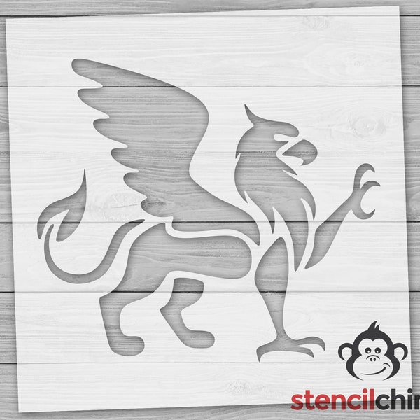 Griffin Stencil, Gryphon Stencil for wood sign, Mythological Creature, Kid Craft, Strength, Leadership, Courage Symbol, Medieval Stencil