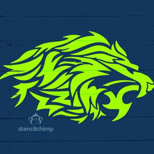 Lion Stencil | Tribal Stencil | DIY Art Stencil for wood sign | School Mascot Stencil | Jungle Stencil | Animal Stencil