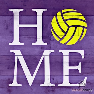 Home Volleyball Stencil | Home Stencil | Sports Stencil for Wood Sign | DIY Pallet Art Stencil for Sports Fan | School Team Stencil