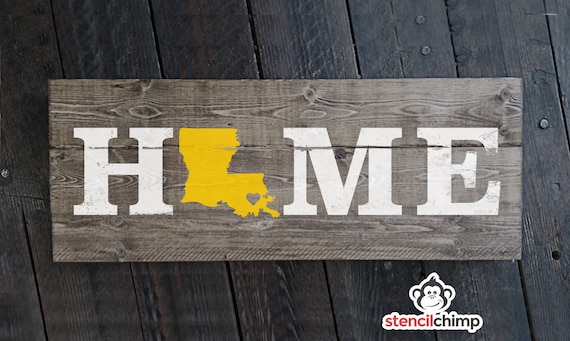Stencil Louisiana Stencil Love Your Home State Stencil - Etsy