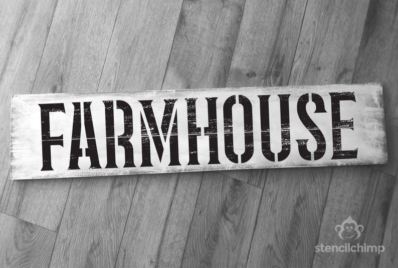 Farmhouse Stencil Old Farm Stencil for Wood Sign Rustic Etsy
