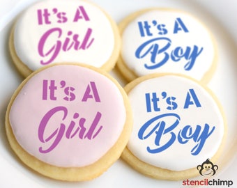 Mylar Stencil for Cookie Decorating | Baby Shower Stencil | Baby Announcement | Gender Reveal Party | Boy or Girl Stencil
