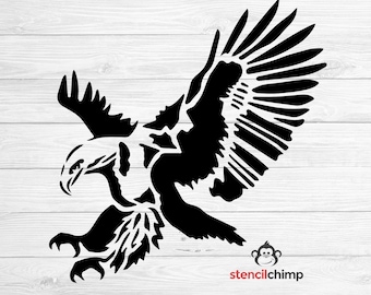eagle bird stencil etsy