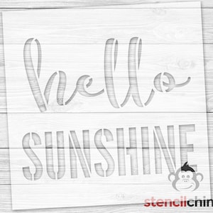 Hello Sunshine Stencil | Beach Stencil | Hello Stencil | Seasons ...