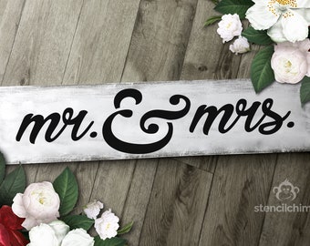 Mr & Mrs Stencil | Wedding Stencil | Anniversary Stencil | Newlywed Gift | Farmhouse Stencil | DIY Stencil