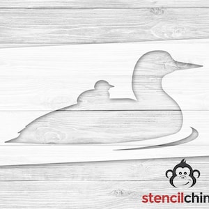 Loon and Baby Silhouette Stencil - Duck Stencil for Nursery Decor