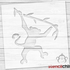 Monkey Stencil DIY Art Stencil | Swinging Monkey Stencil for Kids Room | Jungle Stencil | Wall Art Stencil for Wood Sign