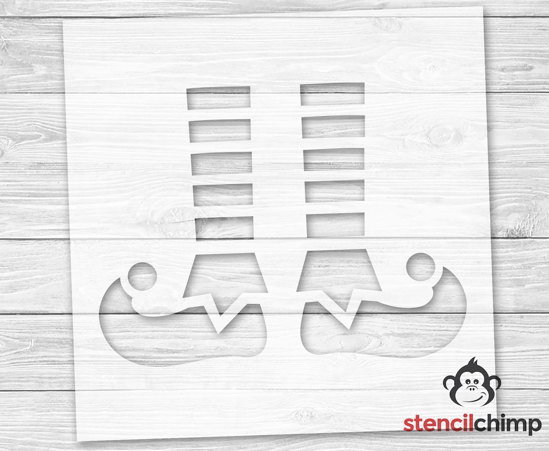 Elf Shoes Stencil, Christmas Stencil, Cute Elf Stencil, Elf Feet