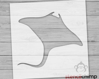 Stencil, Stingray Stencil, Ocean Stencil, Sea Animal Stencil for Wood Sign, Stingray Silhouette, Nautical Stencil, Beach Animal for Craft