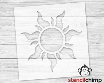 Sun Stencil, Beach Stencil for Kids Room, Seasons Stencil, Reusable or Vinyl Summer Stencil, Nautical Stencil | PYO DIY Art Stencil