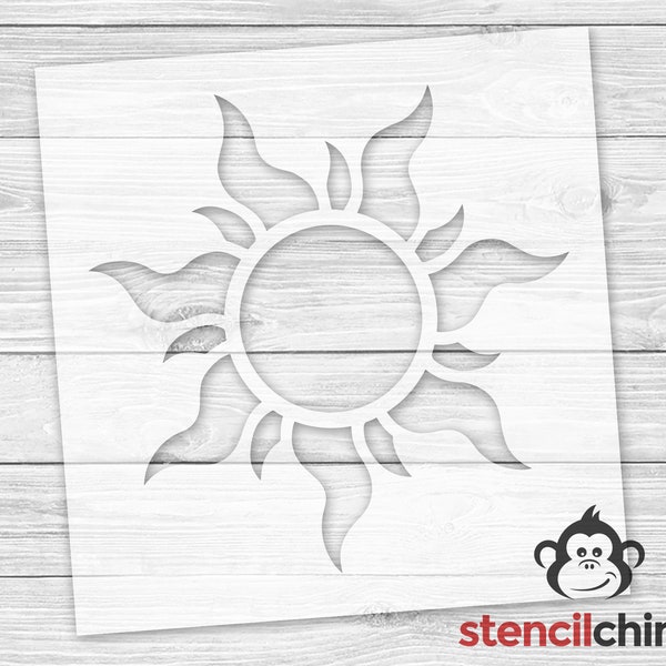 Sun Stencil, Beach Stencil for Kids Room, Seasons Stencil, Reusable or Vinyl Summer Stencil, Nautical Stencil | PYO DIY Art Stencil