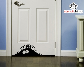 Peeking Monster Decals | Mean or Friendly Decal | Perfect for doors!