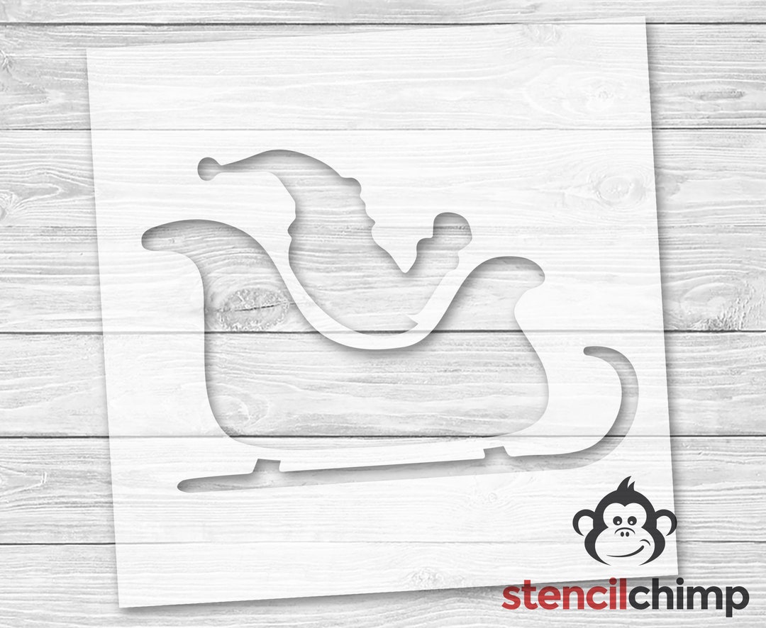 Santas Sleigh Stencil Christmas Stencil Holiday Stencil Winter Decor St