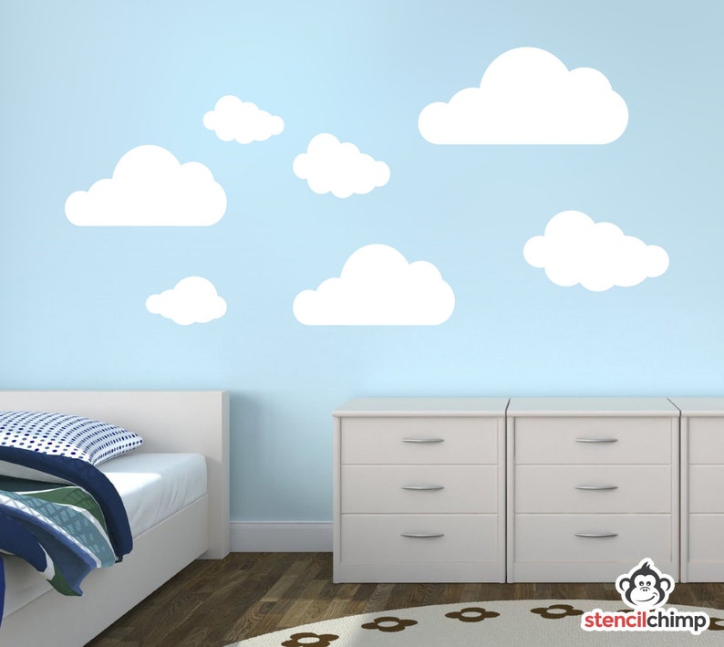 Cloud Decals Set of 7 Various Sizes Cloud Decals for Etsy
