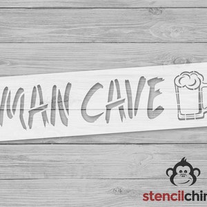 Man Cave Stencil, Stencil for Men, Beer Stencil, Gift for Him, Bar Stencil, Basement Decor, Garage Sign, Bachelor Gift, Craft