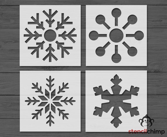 Snowflake Stencil Bundle, Christmas Stencils, Reusable Winter Stencil for  Wall Art, 4 in One, Holiday Stencil Craft Kit for Painting, DIY 