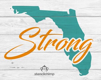 Florida Strong Stencil | Florida State Sign | Encouraging Signage | Florida Stencil | DIY Art Stencil | US Map Stencil | State Stencil
