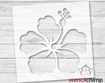 Hibiscus Stencil | Flower Stencil | Hawaii Flower Stencil for Luau | Floral Stencil | Summer Stencil | Garden Stencil DIY Stencil for Sign
