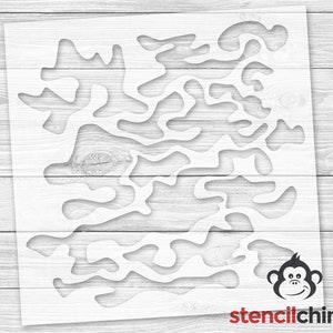 Camouflage Pattern Stencil, Camo Stencil for Military Decor, Patriotic Stencil, Army Camo Pattern Stencil, Reusable, Vinyl, Craft Stencil