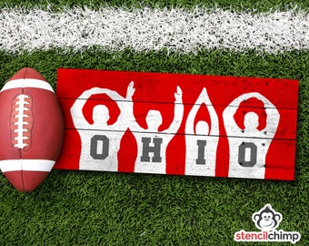 O-H-I-O Art STENCIL |  Ohio State Pride | Sport Stencil | Football Stencil | DIY Stencil | Reverse stencil | VINYL one time use stencil